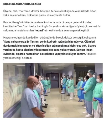 ispanya sağlık görevlileri dua