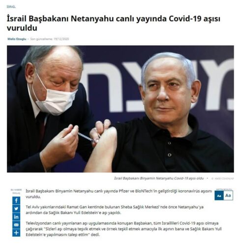 israil başbakanı aşı