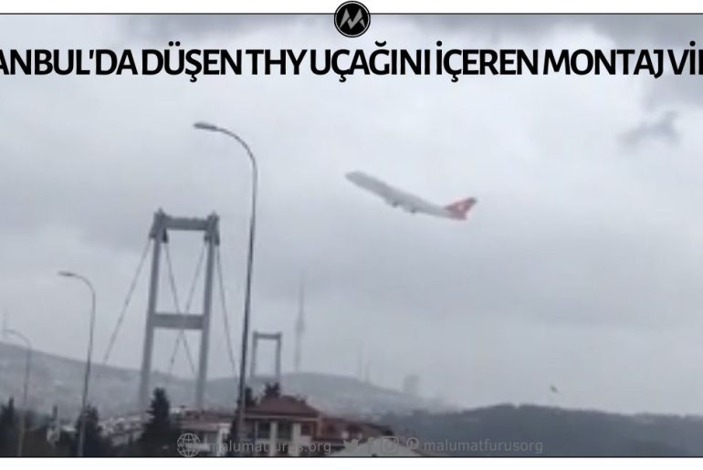 İstanbul'da Boğaziçinde Düşen THY Uçağını Gösteren Video Montaj Ürünüdür