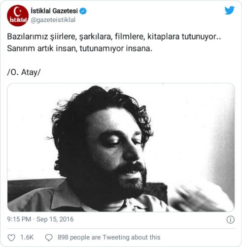 bazılarımız şiirlere şarkılara filmlere kitaplara tutunuyor