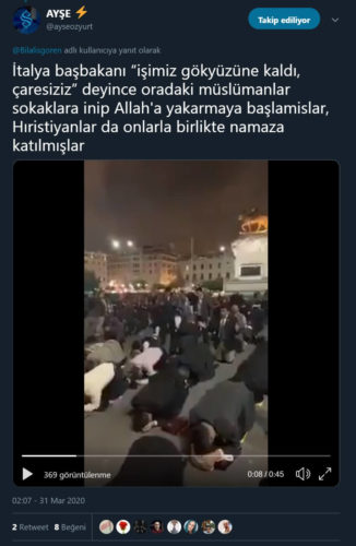 italyada namaz kılanlar