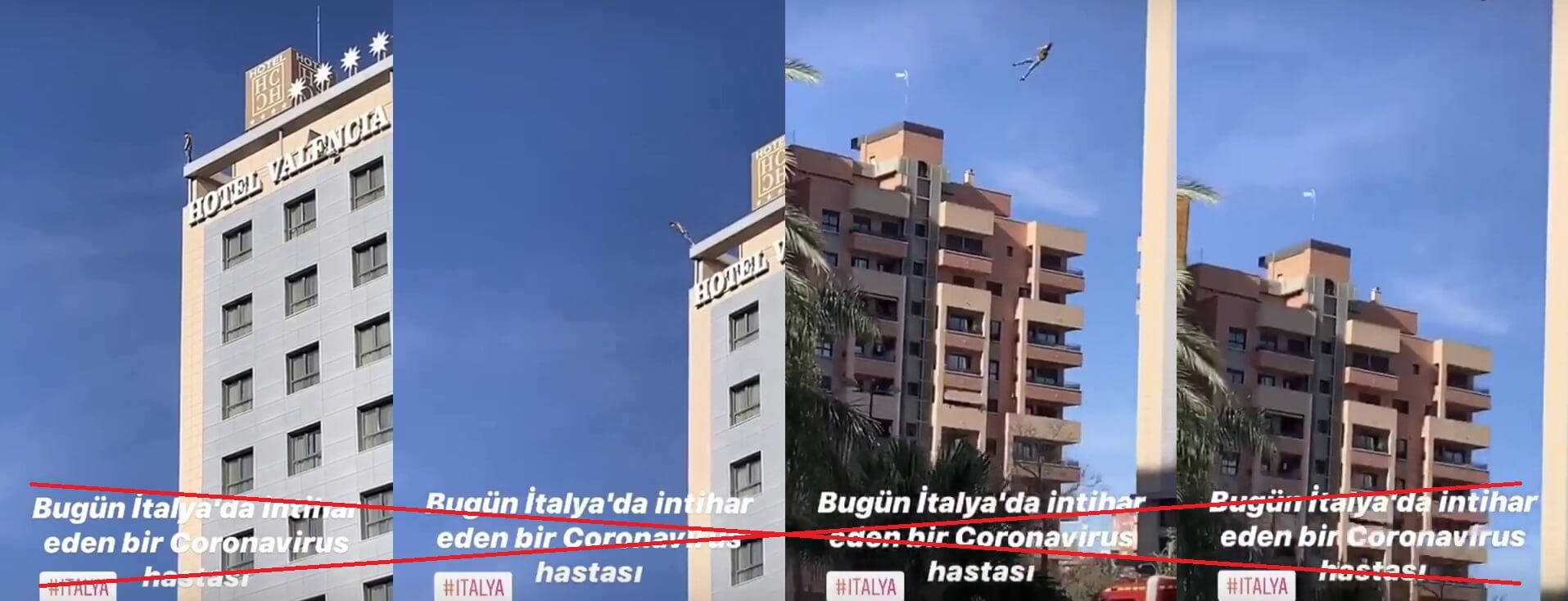 İtalya'da koronavirüs intiharına ait olduğu iddiasıyla paylaşılan videodan kareler