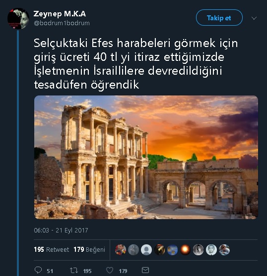 Efes Harabelerinin İşletmesinin İsraillilere Devredildiğini İddia Eden Sosyal Medya Paylaşımı