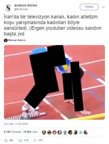 kadın koşucu sansür