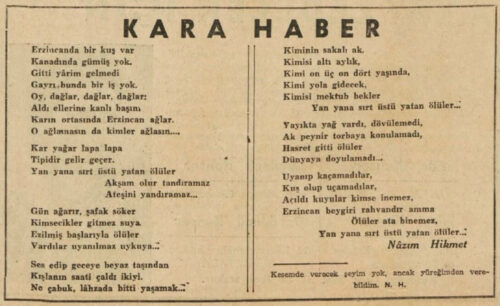 kara haber nazim hikmet