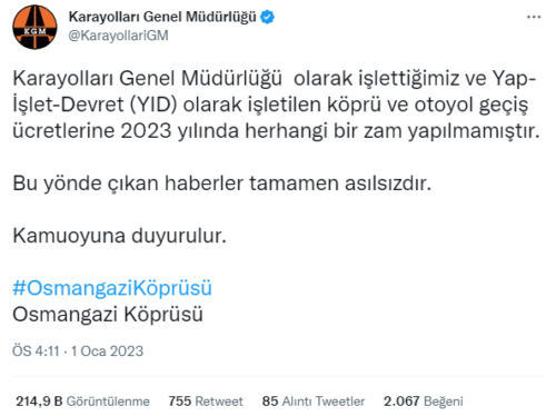 karayollari-yeni-yil-zam-tekzip