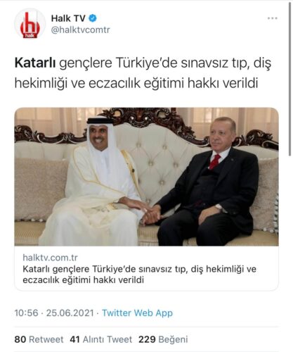 katarlı gençler sınavsız üniversite