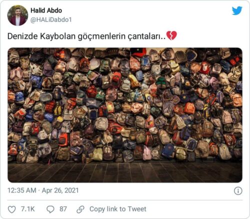 kaybolan göçmenlerin çantaları