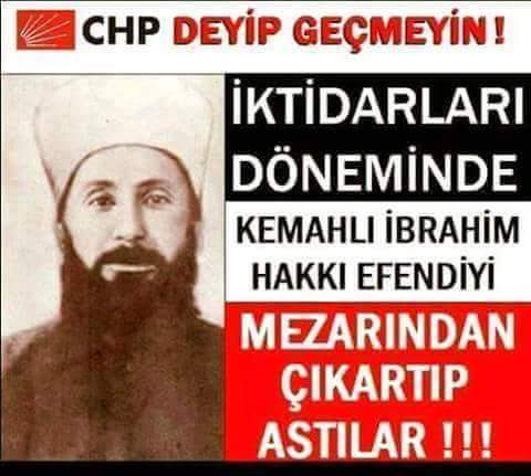 kemahli ibrahim hakki mezarindan cikartip astilar