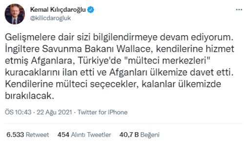 afgan mülteci merkezi tweet