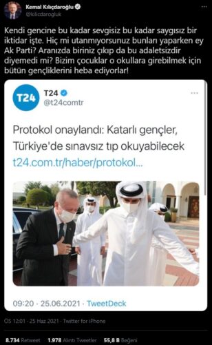 kemal kılıçdaroğlu katar öğrenci