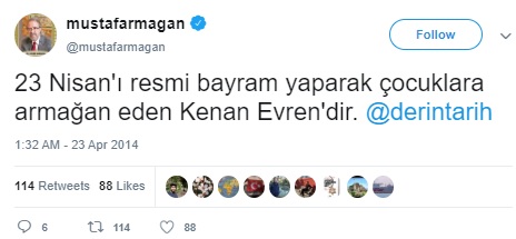 kenan evren 23 nisan