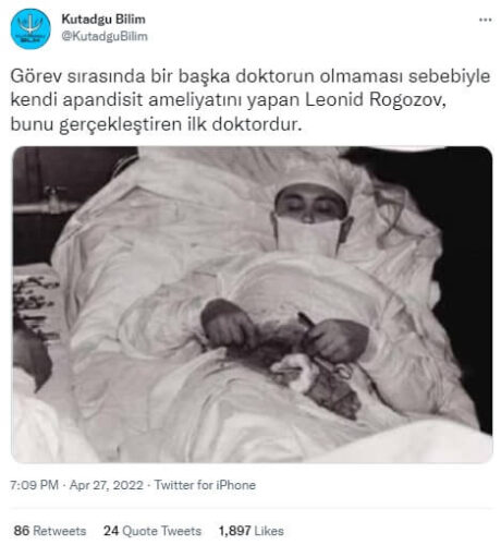kendi apandisit ameliyatini yapan leonid rogozov