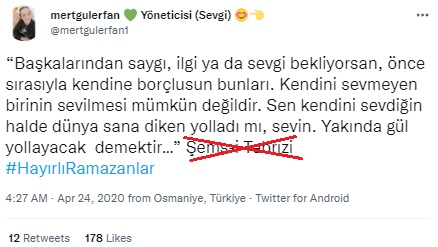 kendini sevmeyen birinin sevilmesi mumkun degildir