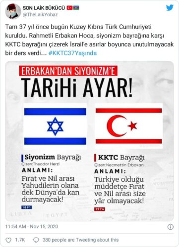 kıbrıs bayrağını necmettin erbakan çizdi