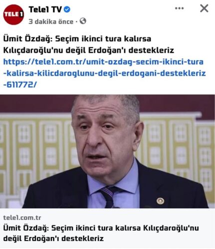 kilicdaroglunu degil erdogani destekleriz