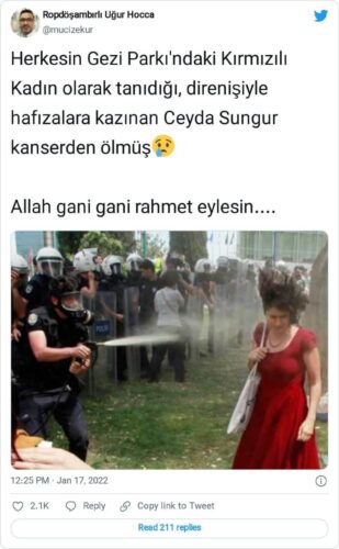 kirmizili kadin oldu