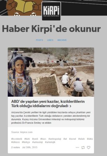 kızılderililerin türk olduğu doğrulandı haberi