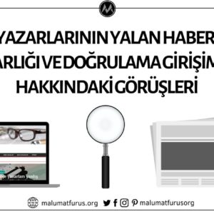 KÖŞE YAZARLARININ YALAN HABER, KÖŞE YAZARLIĞI, MALUMATFURUS.ORG ve DİĞER DOĞRULAMA GİRİŞİMLERİ HAKKINDAKİ GÖRÜŞLERİ
