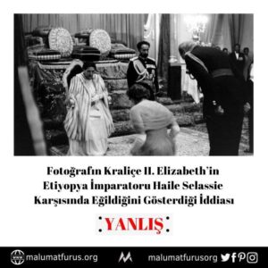 kraliçe elizabeth imparator selassie önünde