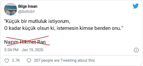 Küçük bir mutluluk istiyorum O kadar küçük olsun ki 