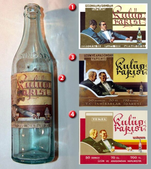 Kulüp Rakısı'nın Etiketinde Atatürk ve İsmet İnönü'nün Resminin Yer ...
