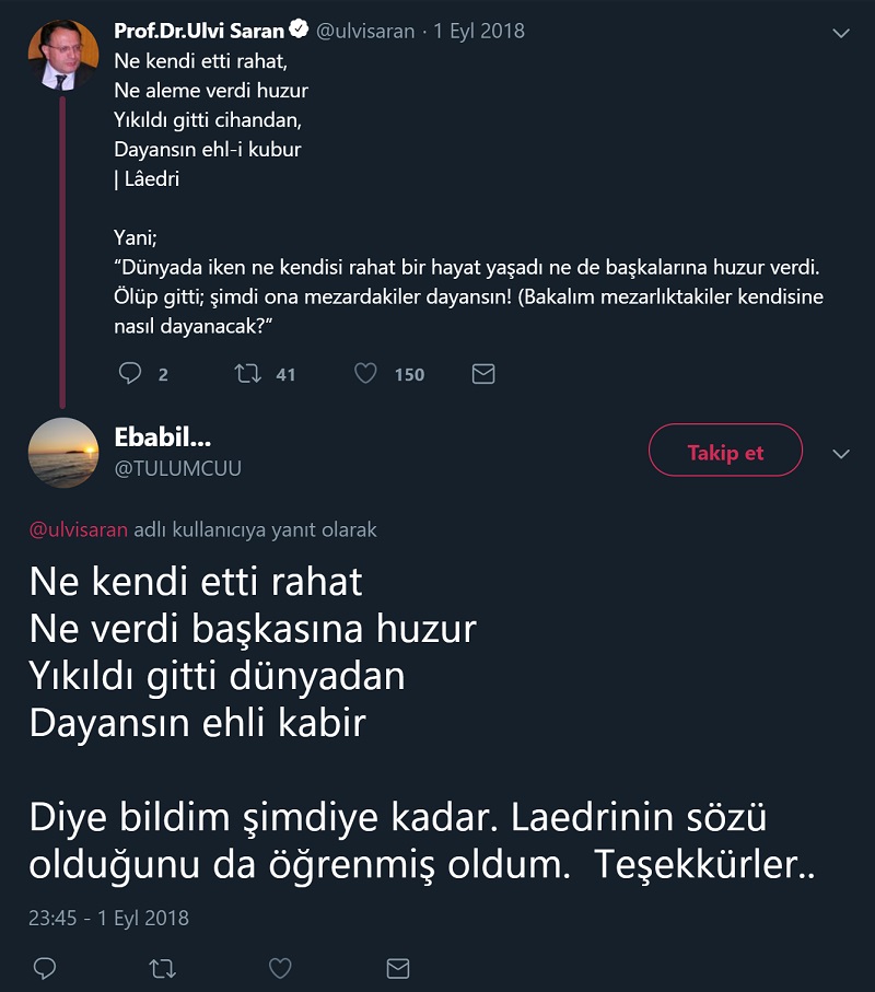 Lâedri ifadesini gerçek bir şahsın ismi zanneden paylaşım