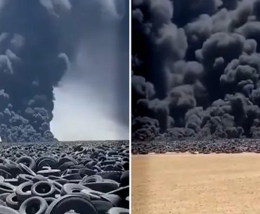 lastik çöpü yangını