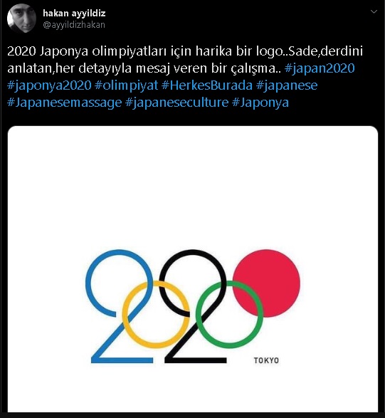2020 Tokyo Olimpiyatları Resmi Amblemi Olduğu Sanılan Tasarıma Yer Veren Paylaşım