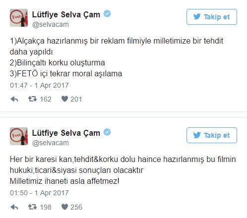 lütfiye selva ülker reklamı tepkisi