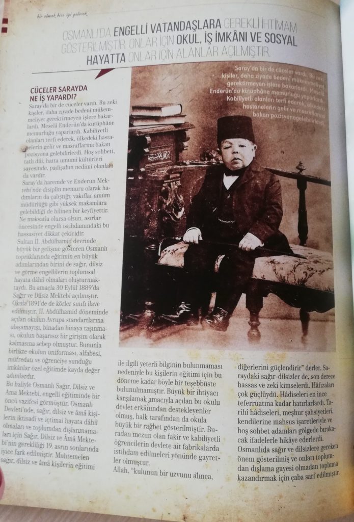 Maaile Dergisi'nin "Osmanlı Devleti'nde Engelliler" başlıklı yazısı sf. 68