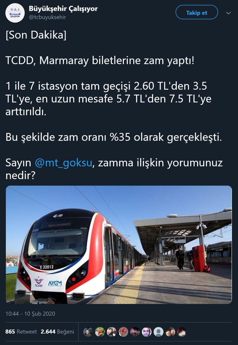 Marmarat bilet zammı kararının TCDD tarafından alındığı iddia eden paylaşım