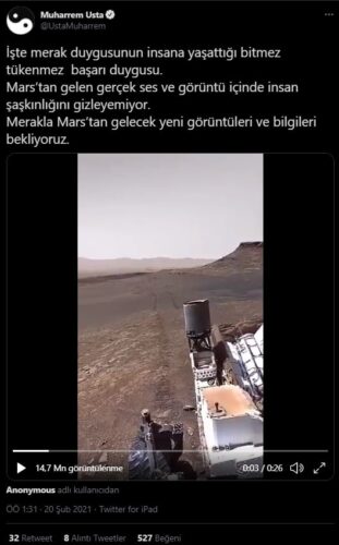 marstan gelen ses ve görüntü