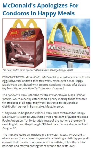mcdonalds condom