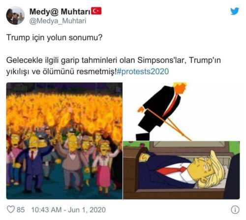 donald trump simpsons ölümü