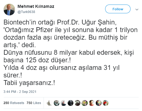 mehmet kılnamaz aşı