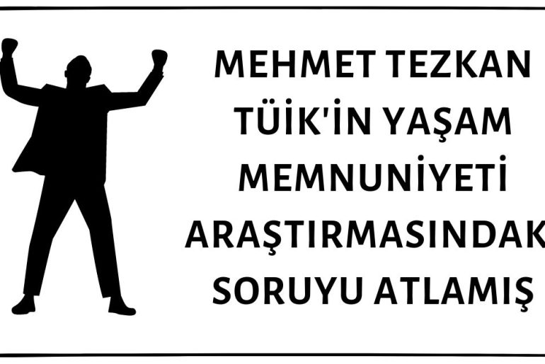 Mehmet Tezkan TÜİK'in Yaşam Memnuniyeti Araştırmasındaki Ekonomik Gelişmelerden Etkilenmeye Dair Soruyu Gözden Kaçırmış