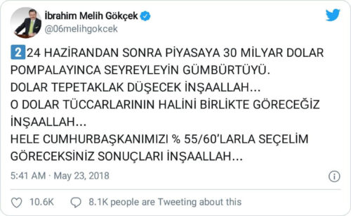 melih gökçek dolar