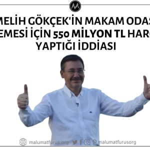 Ankara Büyükşehir Belediyesi Eski Başkanı Melih Gökçek'in Makam Odalarının Süslemesi İçin "550 Milyon TL" Harcama Yaptığı İddiası 3 Fazla "Sıfır" İçeriyor