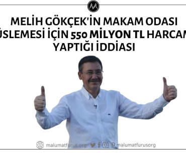 Ankara Büyükşehir Belediyesi Eski Başkanı Melih Gökçek'in Makam Odalarının Süslemesi İçin "550 Milyon TL" Harcama Yaptığı İddiası 3 Fazla "Sıfır" İçeriyor
