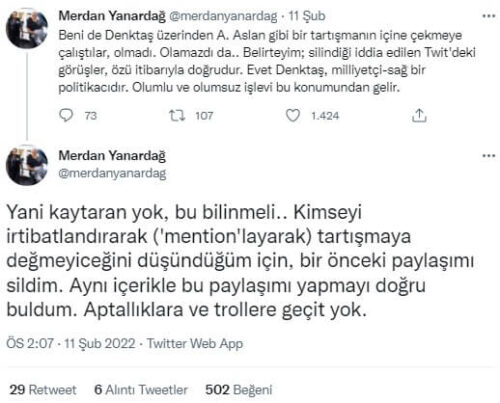 merdan yanardag rauf denktas tweet