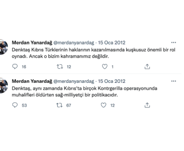 merdan yanardag rauf denktas tweeti