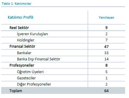 merkez bankası beklenti anketi katılımcıları