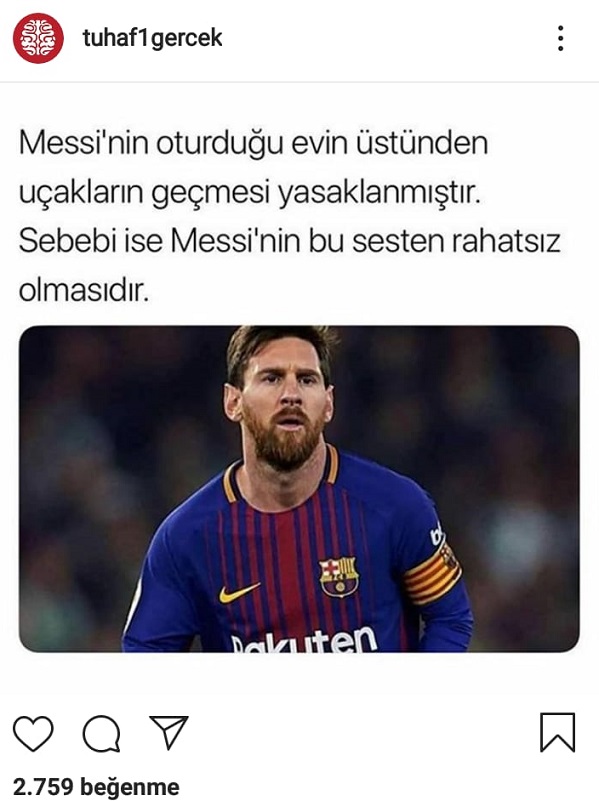 Messi Rahatsız Olduğu İçin Evinin Üzerinden Uçakların Uçmasının Yasaklandığını Öne Süren Paylaşım