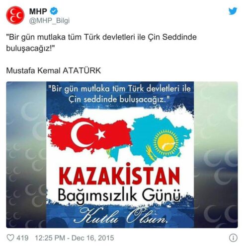 atatürk Bir gün Tüm Türk Devletleri Çin Seddi'nde Buluşacağız