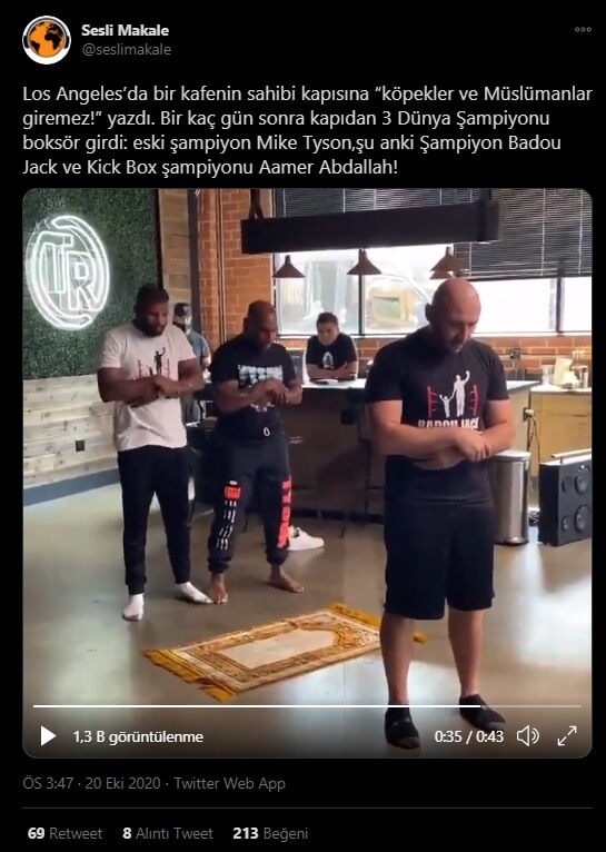 mike tyson namaz kılarken