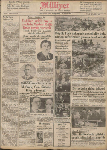 milliyet 26 nisan 1934