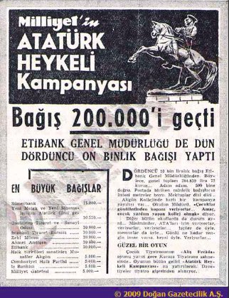 milliyet atatürk heykeli kampanyası