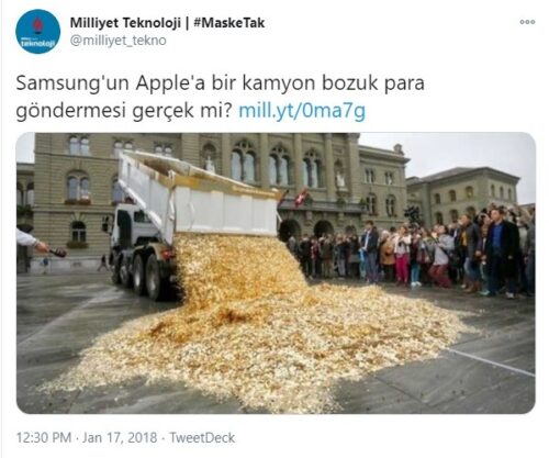 apple samsung bozuk para