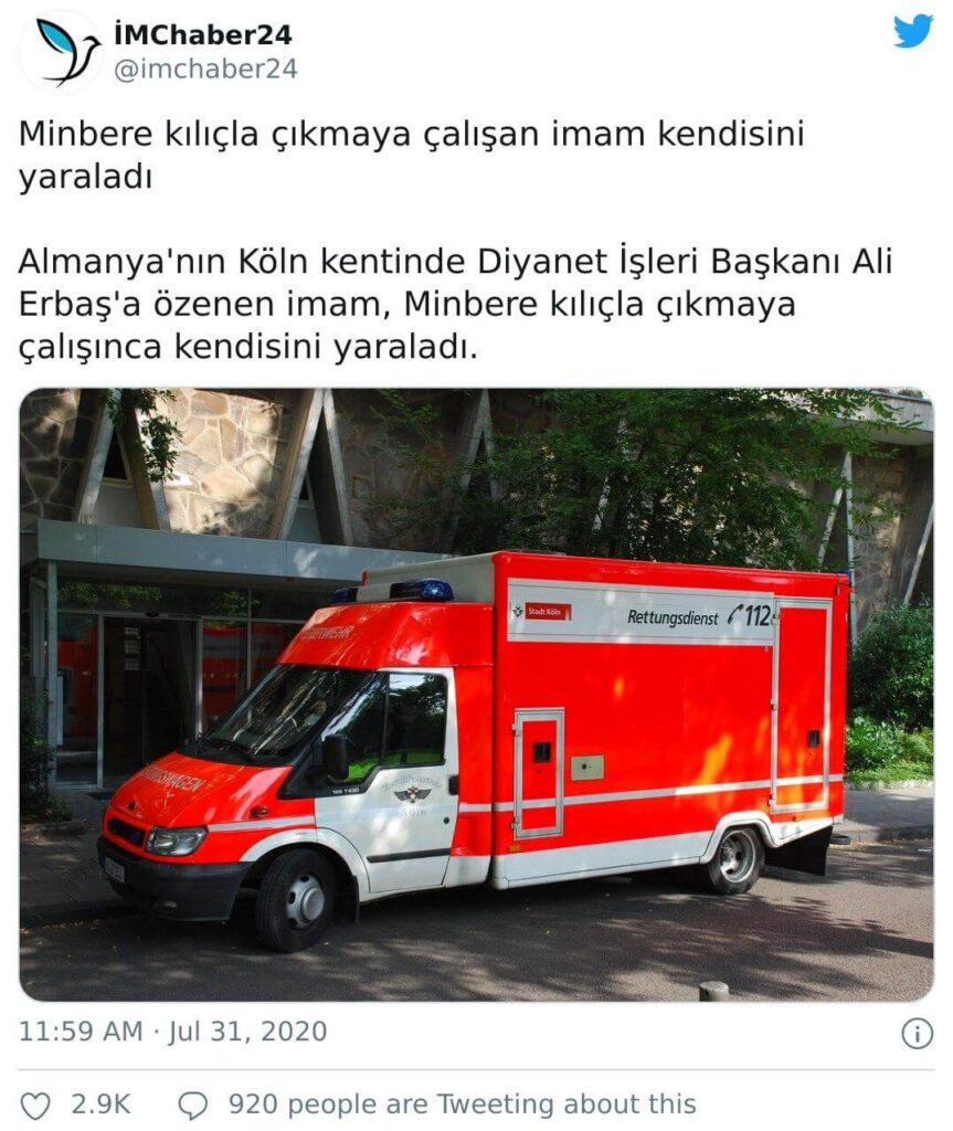 minbere kılıçla çıkmaya çalışan imam